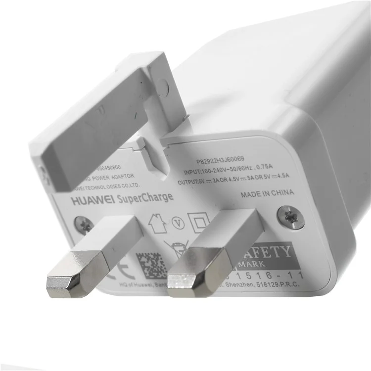 HUAWEI OEM SuperCharge 5A Single USB Port Wall Charger for Huawei Mate 9/Mate 9 Pro Etc. - White / UK Plug