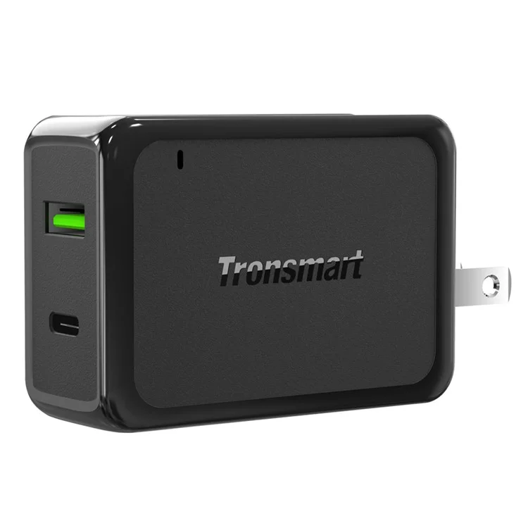 TRONSMART W2PTU 33W Travel Wall Charger with Quick Charge 3.0 + Type-C Ports - US Plug / Black