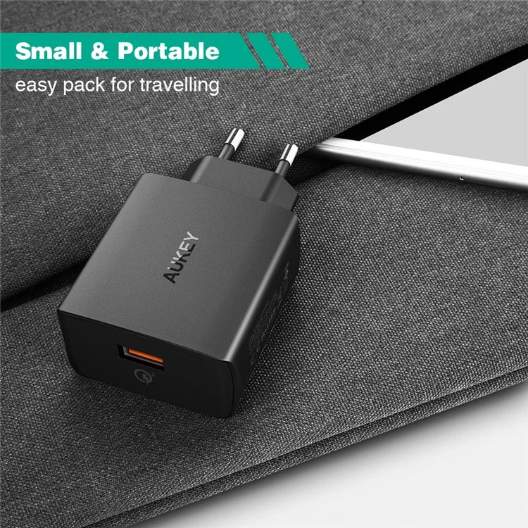 AUKEY PA-T17 Quick Charge 3.0 Single USB Travel Wall Charger Fast Charging Adapter - EU Plug