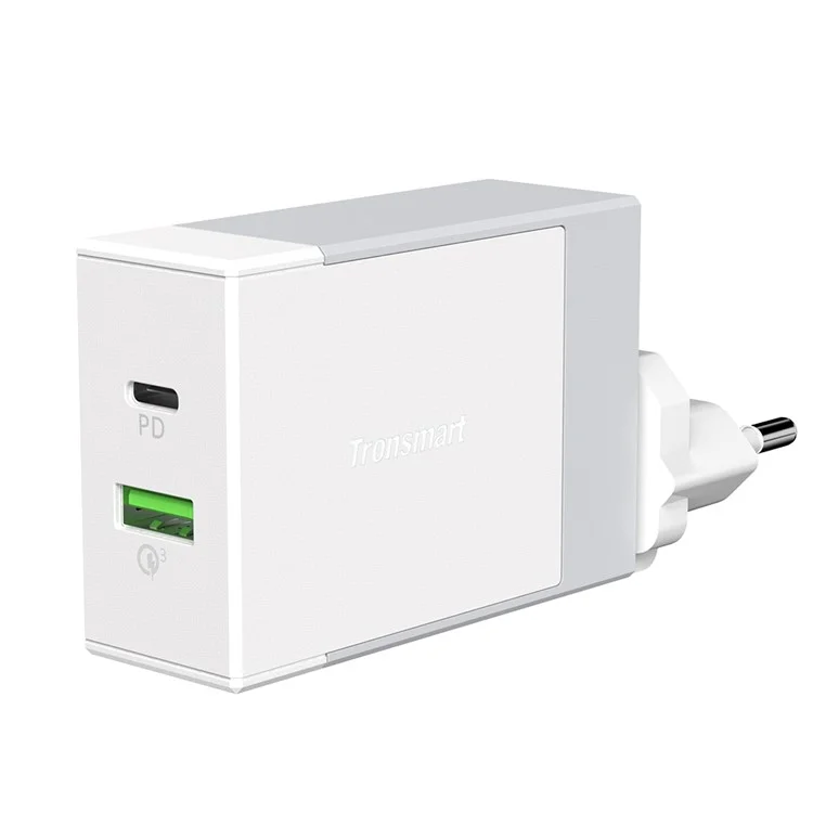 TRONSMART W2DT 2-Ports 1PD 30W+1QC3.0 18W Wall Charger - EU Plug