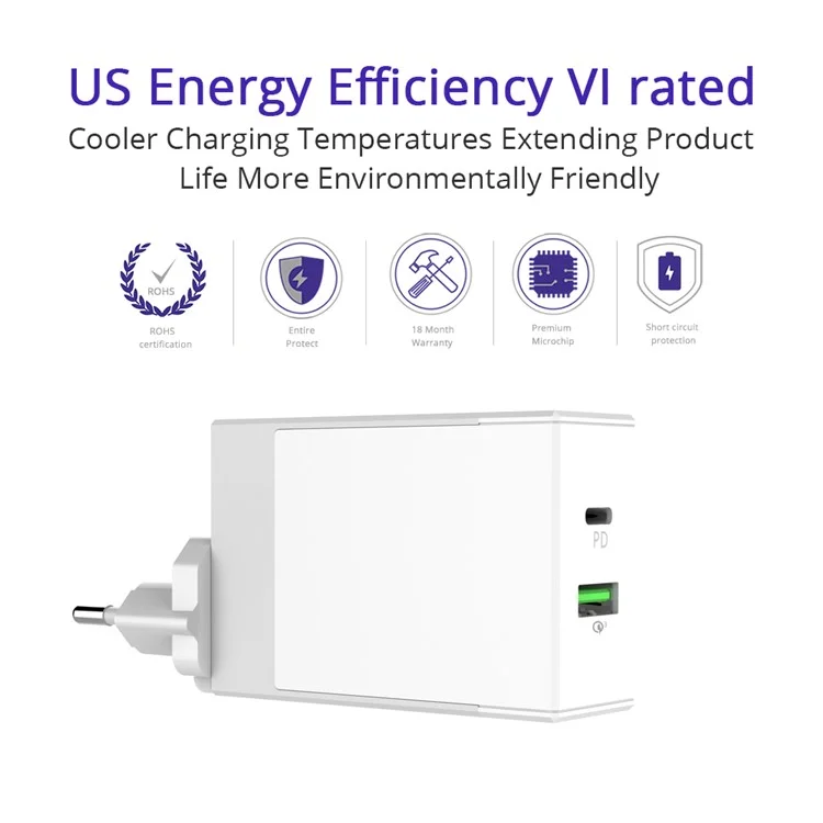 TRONSMART W2DT 2-Ports 1PD 30W+1QC3.0 18W Wall Charger - EU Plug