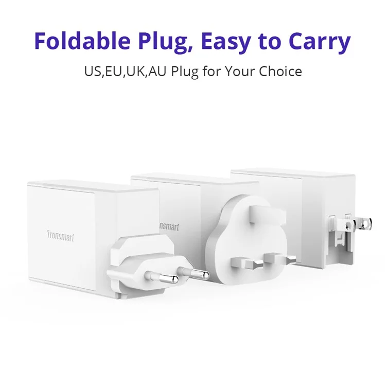 TRONSMART W2DT 2-Ports 1PD 30W+1QC3.0 18W Wall Charger - EU Plug