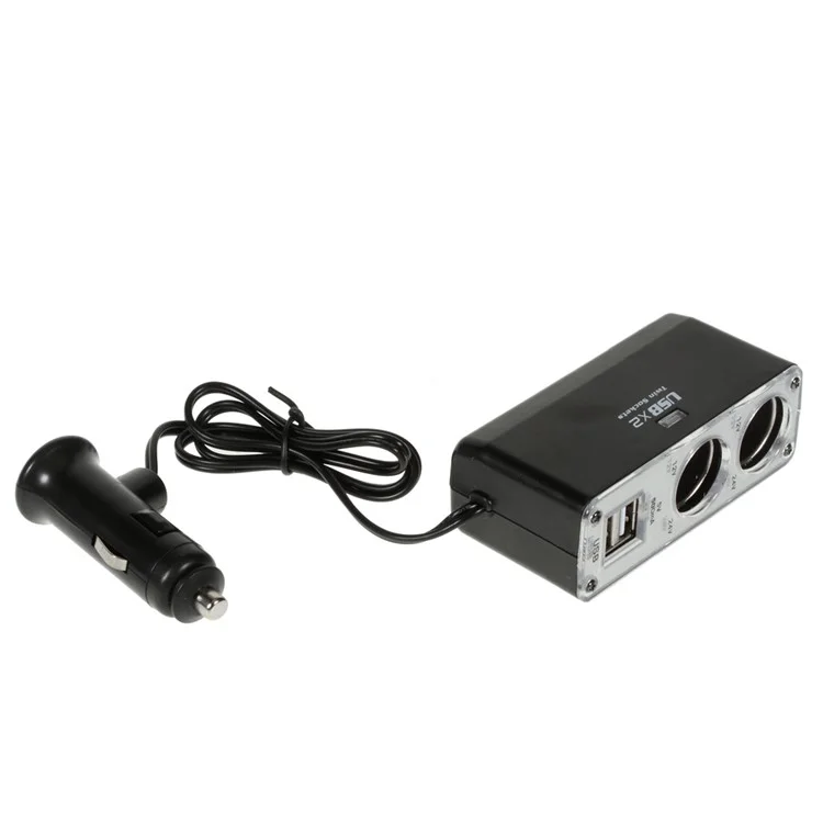 WF-0023 2-way Car Cigarette Lighter Socket Splitter Charger Dual USB Output