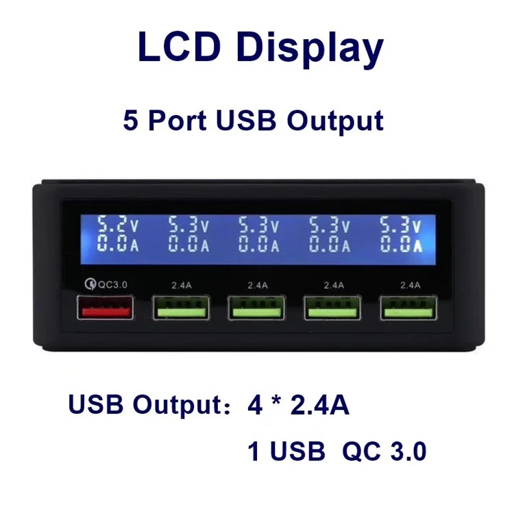 50W Quick QC 3.0 5-port USB Quick Ladegerät Für Iphone Samsung Xiaomi Usw. - US -stecker