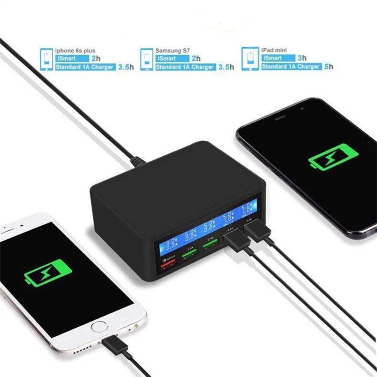 50W Quick QC 3.0 5 Porta Carregador USB Para Iphone Samsung Xiaomi Etc - Plugue Nos Eua