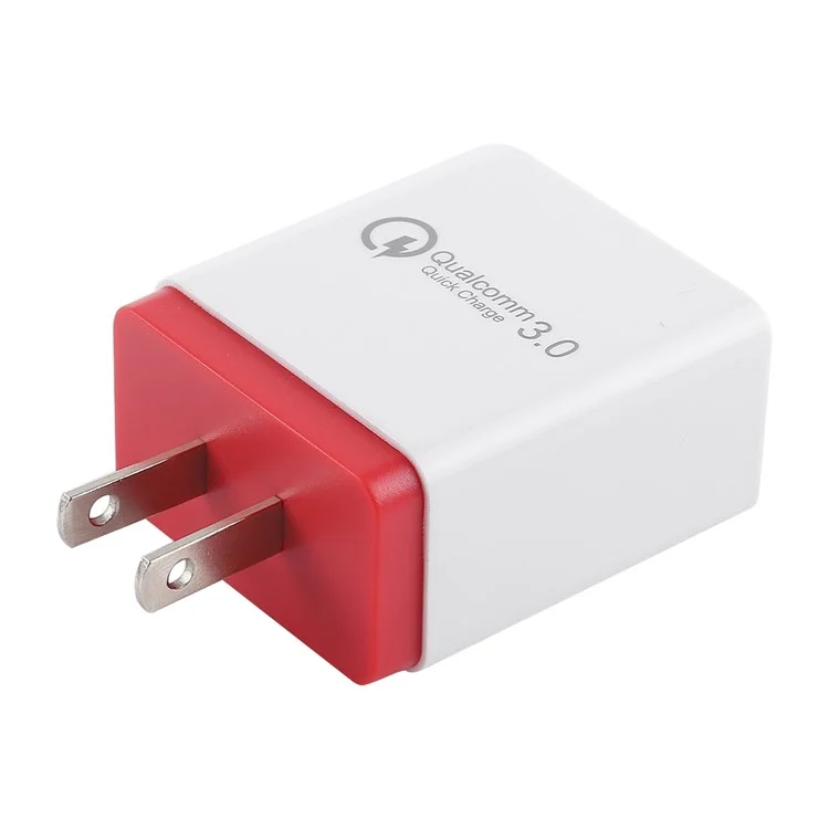 AR-QC-03 2.1A Fast Charger Travel USB Wall Charger Adapter with 3 Ports - Red, US Plug