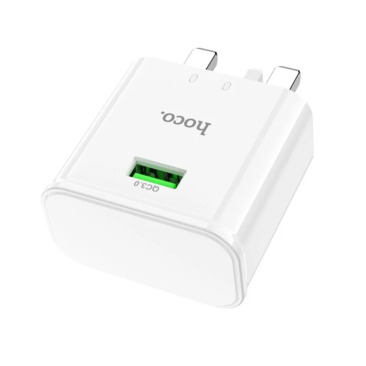 Hoco C92B Single Port QC 3.0 Reise Wandladegerät UK Plug 18W Schneller Lade -stromadapter Für Telefontablette