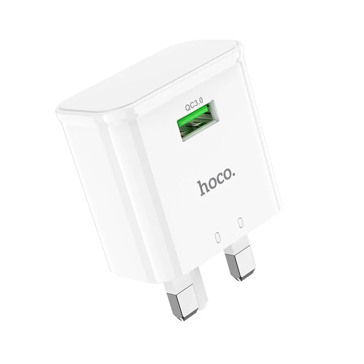 HOCO C92B Puerto Único QC 3.0 Travel Wall Charger UK Plug 18W Adaptador de Energía de Carga Rápida Para la Tableta Del Teléfono