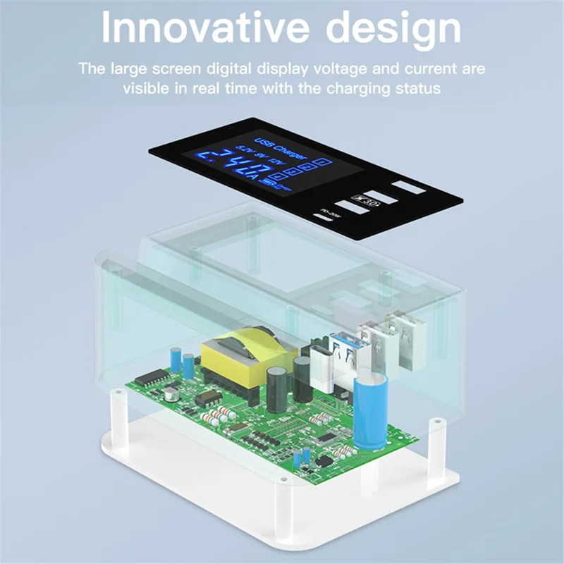 WIN HOW SOLUTION YC-CDA26D Quick Charge 3.0 USB +PD 20W Type-C Fast Charging Station 4-Port Charger [CE Certificated] - US Plug