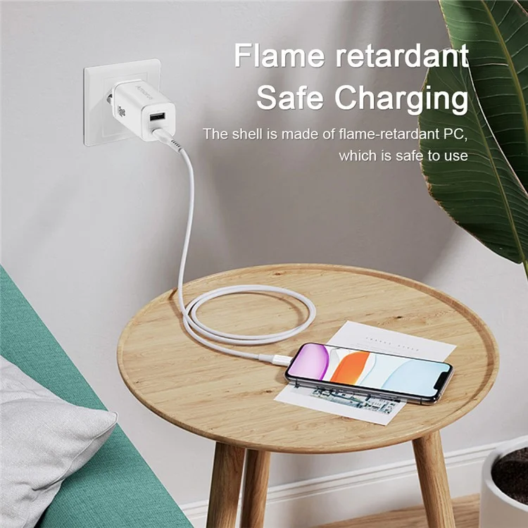 AMORUS Super Si USB A+C Quick Charger PD 30W + QC 18W Dual Ports EU