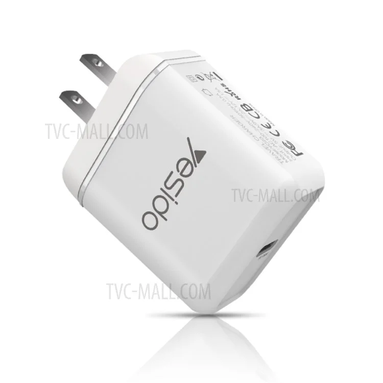 YESIDO YC23 USB C PD 18W High Power Wall Fast Charger Block Power Adapter - US Plug