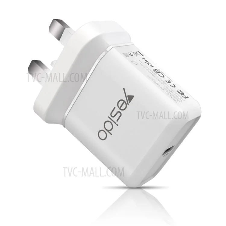 YESIDO YC23 USB C PD 18W High Power Wall Fast Charger Block Power Adapter - UK Plug