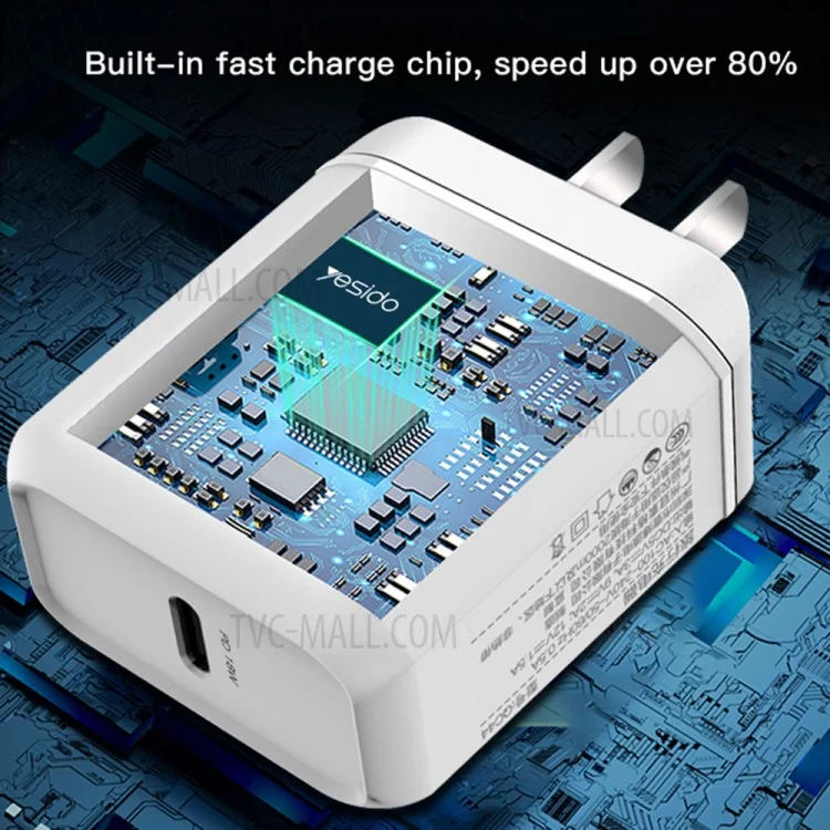 YESIDO YC23 USB C PD 18W High Power Wall Fast Charger Block Power Adapter - UK Plug