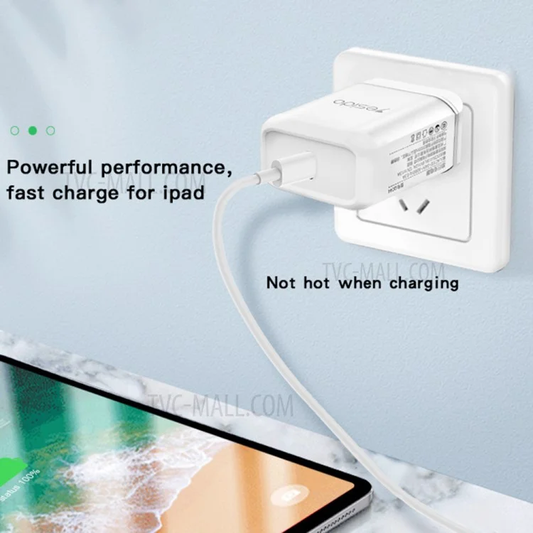YESIDO YC23 USB C PD 18W High Power Wall Fast Charger Block Power Adapter - UK Plug