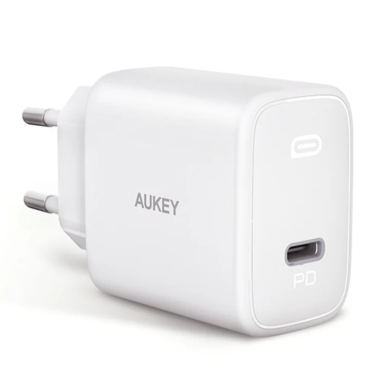 AUKEY PA-F1S Swift PD 20W Carregador Fast USB C Adaptador de Carregamento Para Iphone 12 13 - Plugue da Ue/branco