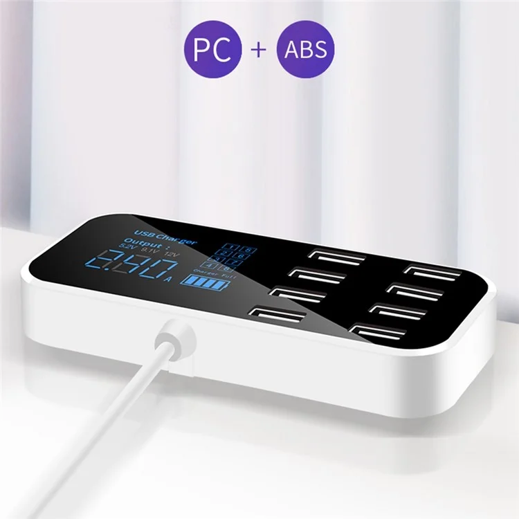 A9S 8 Ports USB Charger de Voiture Dock LED Affichage Numérique Station de Charge de la Tablette de Téléphone Mobile