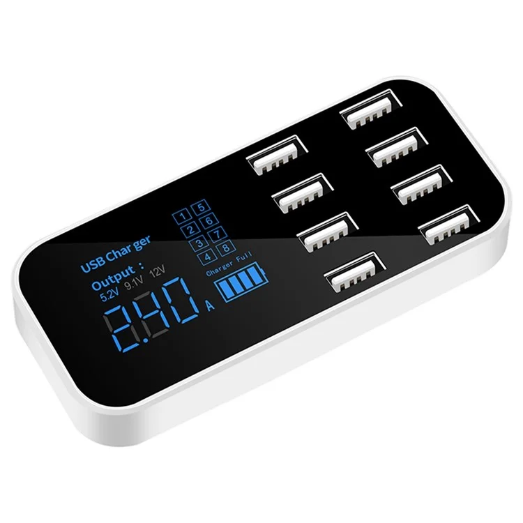 A9S 8 Ports USB Charger de Voiture Dock LED Affichage Numérique Station de Charge de la Tablette de Téléphone Mobile