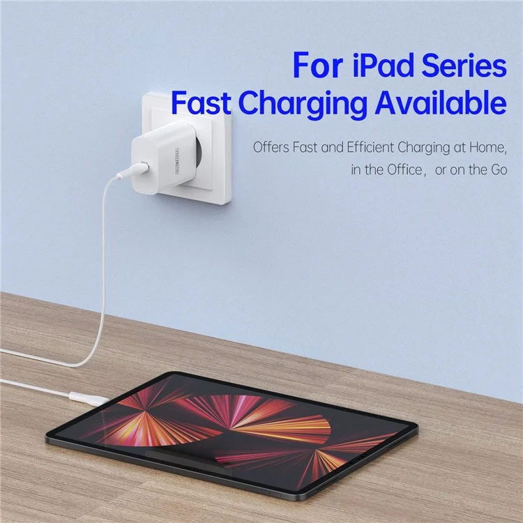 Carregador de Parede de Viagem DUZZONA T3 PD 20W Fast Charging, Adaptador de Alimentação Tipo C, Plugue EU