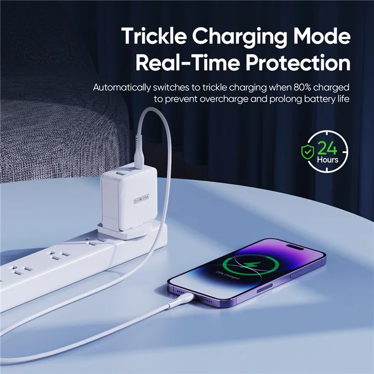 DUZZONA T9 PD 65W GaN Fast Charger 2 USB-C Ports + 1 USB-A Port Laptop Power Adapter Phone Charging Adapter (UKCA// CE / RoHS Certified) - Spina UK