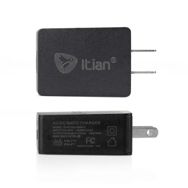 ITIAN Quick Charge 2.0 15W Travel Charger - Black / US Plug