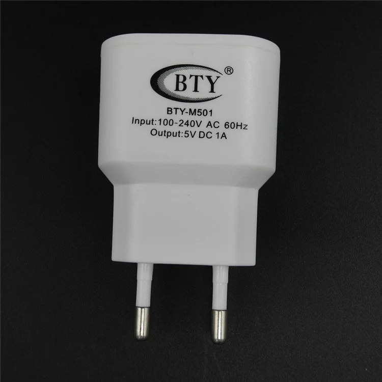 BTY M501 5V 1A EU Plug USB Travel Wall Charger for Smartphones and Tablets