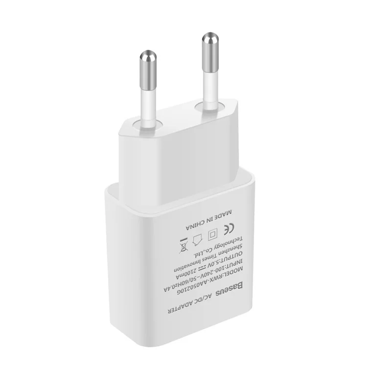 BASEUS Letour 5V 2.1A Portable USB Travel Wall Charger Adapter - EU Plug