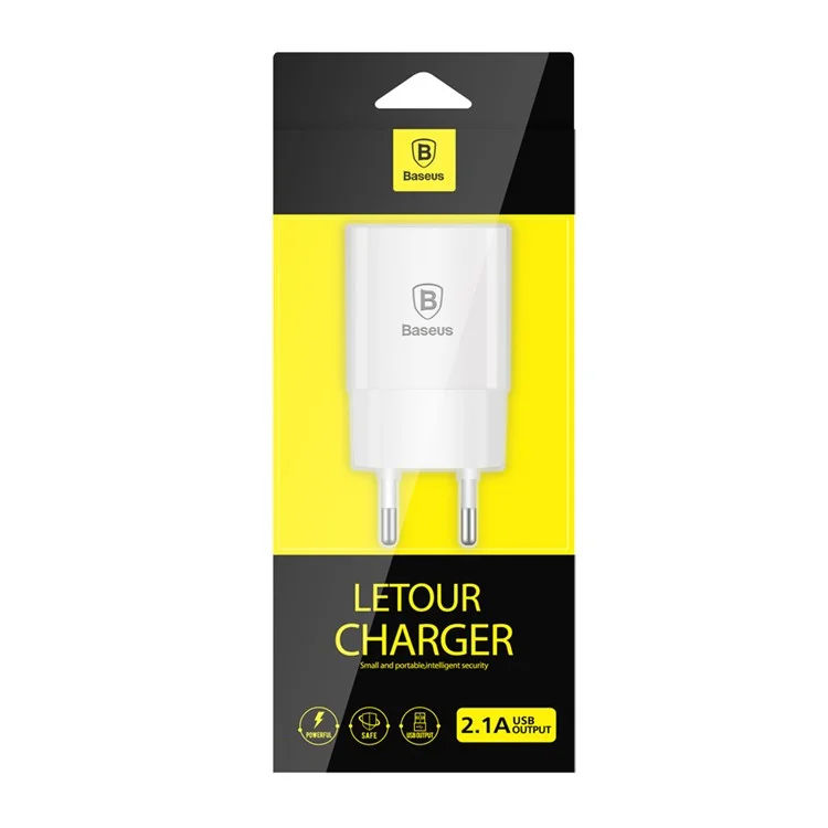 BASEUS Letour 5V 2.1A Portable USB Travel Wall Charger Adapter - EU Plug
