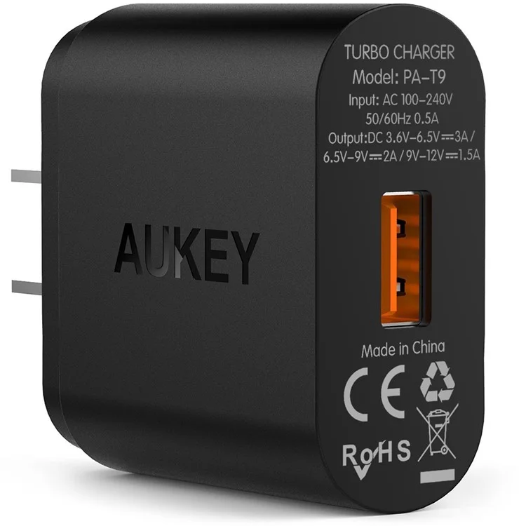 AUKEY PA-T9 18W USB Wall Charger Support Qualcomm Quick Charge 3.0 - US Plug