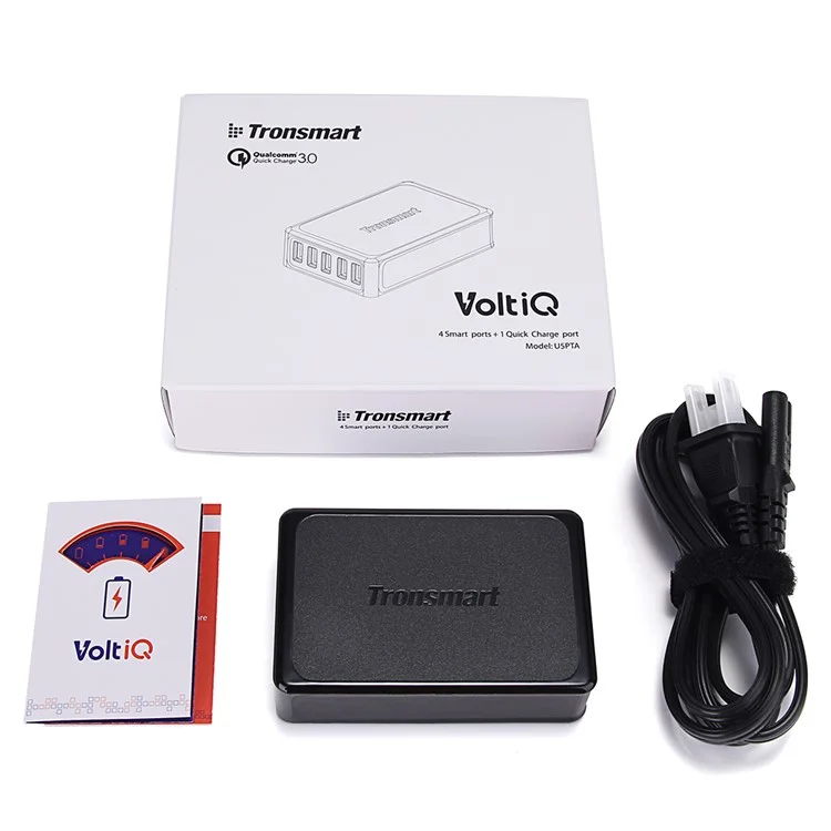 TRONSMART U5PTA 5-Port USB Wall Travel Charger with Quick Charge 3.0 & VoltIQ - EU Plug