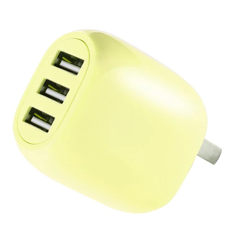 JOYROOM M301 3 USB 3.1A Smart US Plug Wall Charger for iPhone iPad Samsung - Yellow