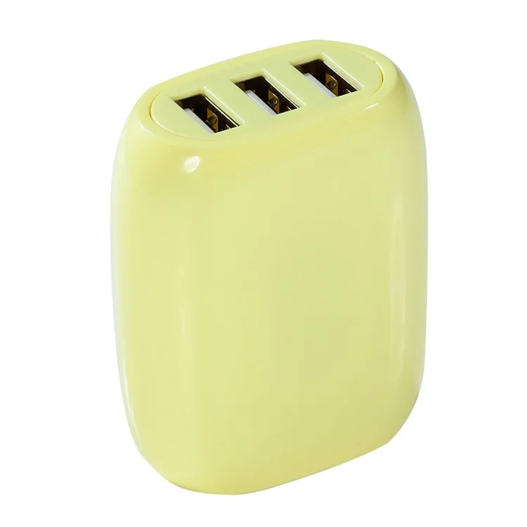 JOYROOM M301 3 USB 3.1A Smart US Plug Wall Charger for iPhone iPad Samsung - Yellow