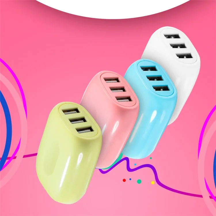 JOYROOM M301 3 USB 3.1A Smart US Plug Wall Charger for iPhone iPad Samsung - Yellow
