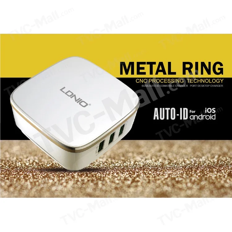 LDNIO A6704 6-port USB Quick Charge 2.0 Wall Travel Charger CE ROHS for iPhone Samsung - UK Plug