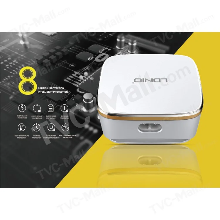 LDNIO A6704 6-port USB Quick Charge 2.0 Wall Travel Charger CE ROHS for iPhone Samsung - UK Plug
