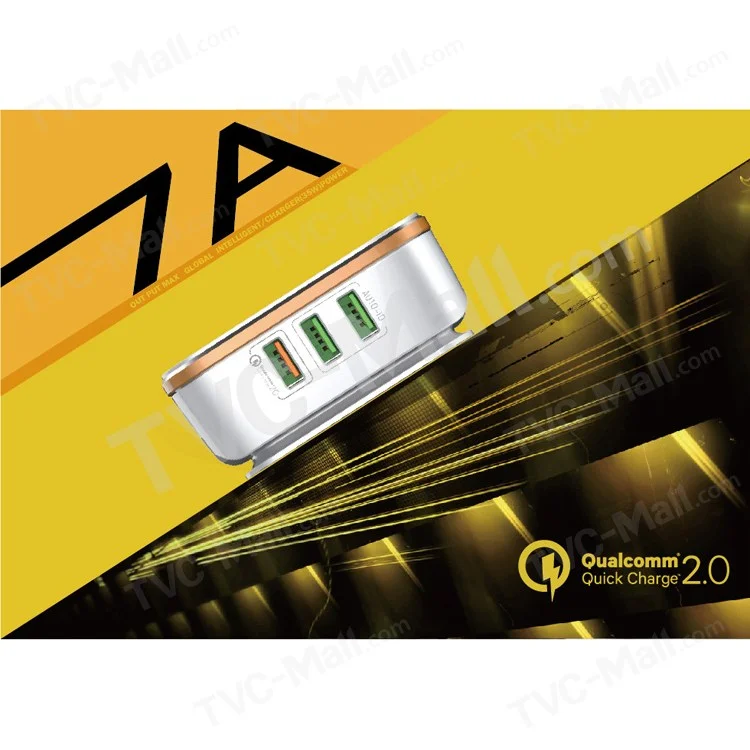 LDNIO A6704 6-port USB Quick Charge 2.0 Wall Travel Charger CE ROHS for iPhone Samsung - UK Plug