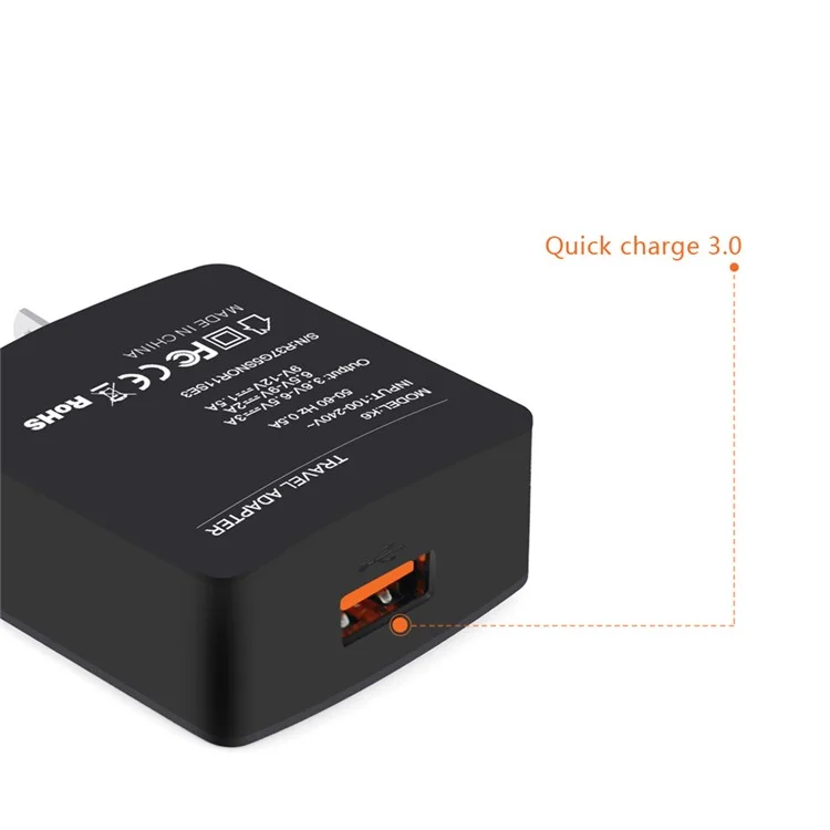 ITIAN K6 Quick Charge 3.0 Wall Charger + Micro USB Cable Charging Kit for Samsung Galaxy S7 - US Plug