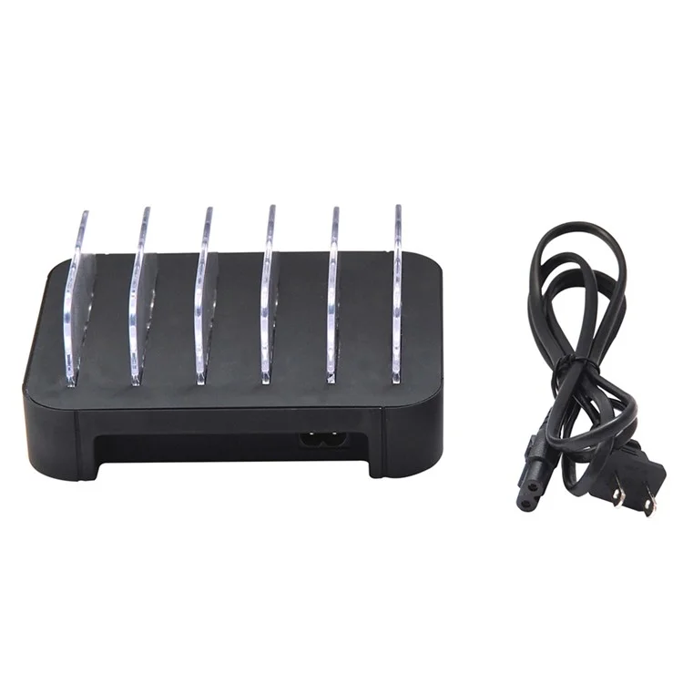 2.4A 5-Port USB Charging Station Dock for iPhone iPad Smartphone Tablet - Black / EU Plug
