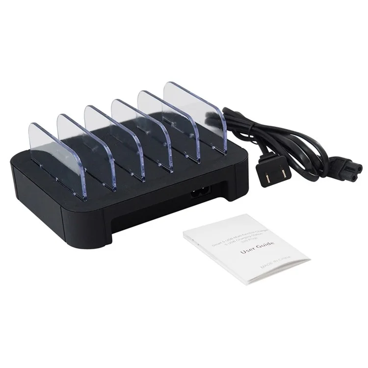 2.4A 5-Port USB Charging Station Dock for iPhone iPad Smartphone Tablet - Black / EU Plug