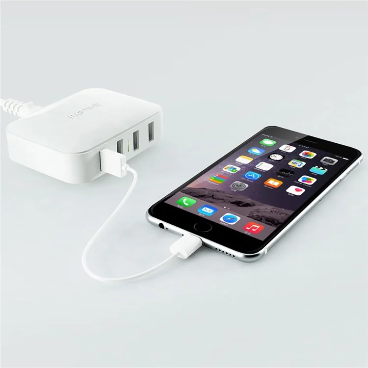 HAPTIME ZERO Mini 4 USB Ports Wall Charger for iPhone iPad Samsung (YGH-536) - White / US Plug