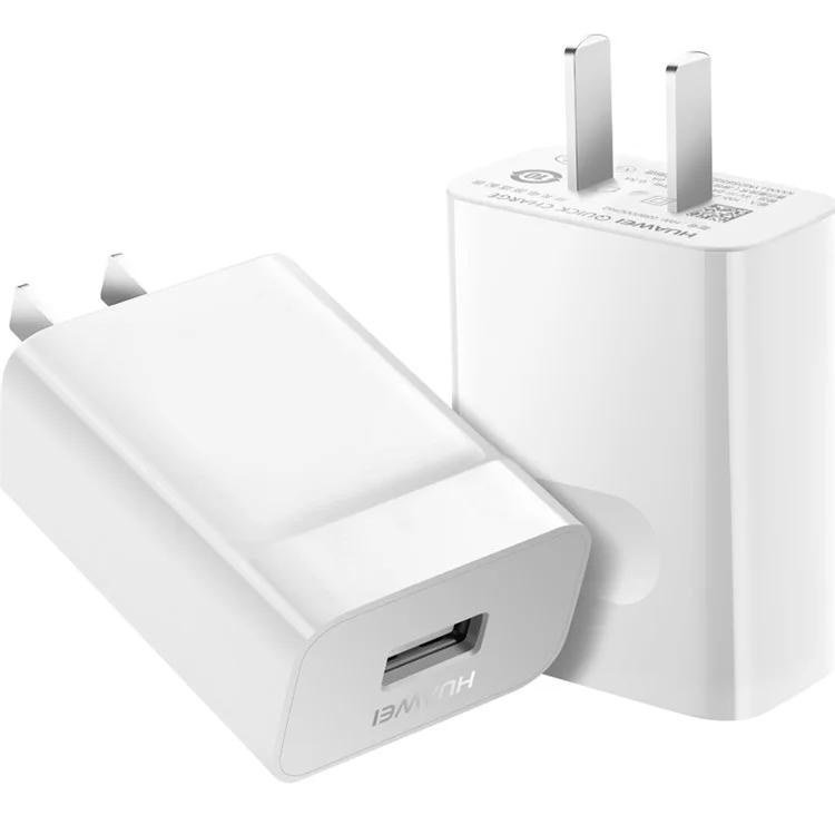OEM HUAWEI Quick Charge 2.0 USB Travel Charger Adapter 18W 9V 2A + 1M Micro USB Cable - White / US Plug