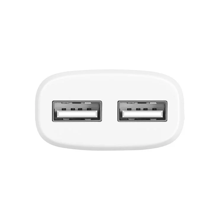 HOCO C12 5V / 2.4A Dual USB Charger Wall Adapter for iPhone iPad Samsung - White / EU Plug