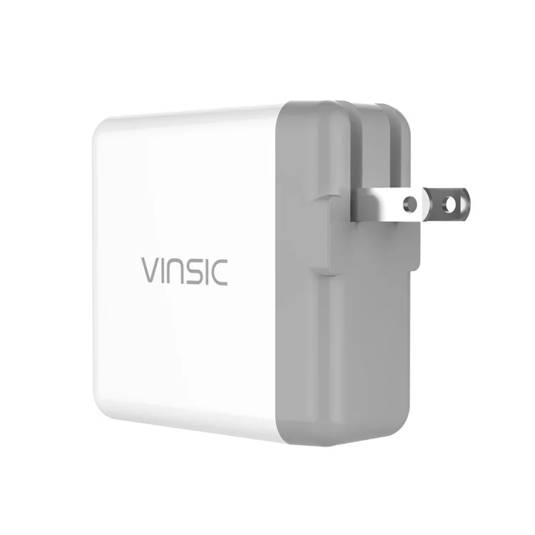 VINSIC 2-Port QC3.0 Wall Travel Charger Adapter (36W) - US Plug / White