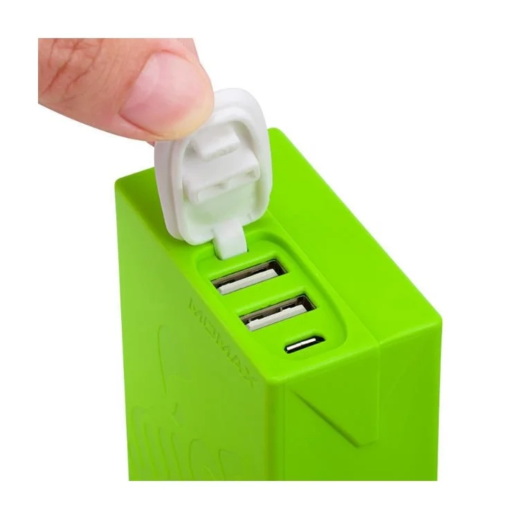 MOMAX iPower Juice+ 10000mAh 2.4A/1A Dual-USB External Power Bank for Smartphones & Tablets - Green