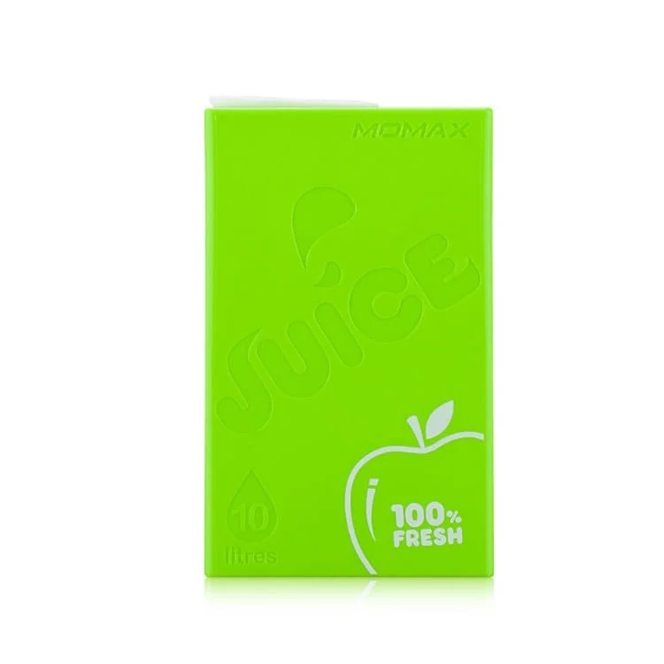 MOMAX iPower Juice+ 10000mAh 2.4A/1A Dual-USB External Power Bank for Smartphones & Tablets - Green