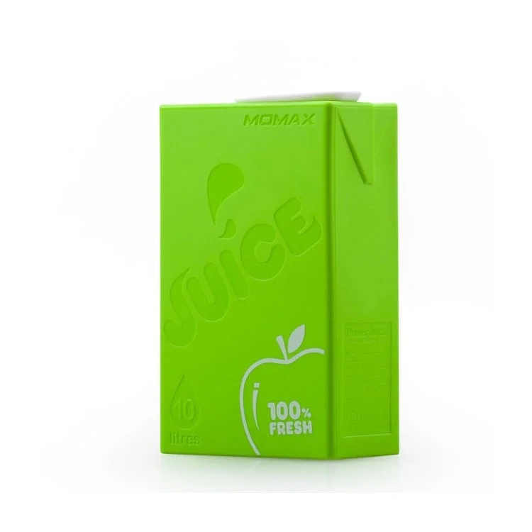 MOMAX iPower Juice+ 10000mAh 2.4A/1A Dual-USB External Power Bank for Smartphones & Tablets - Green