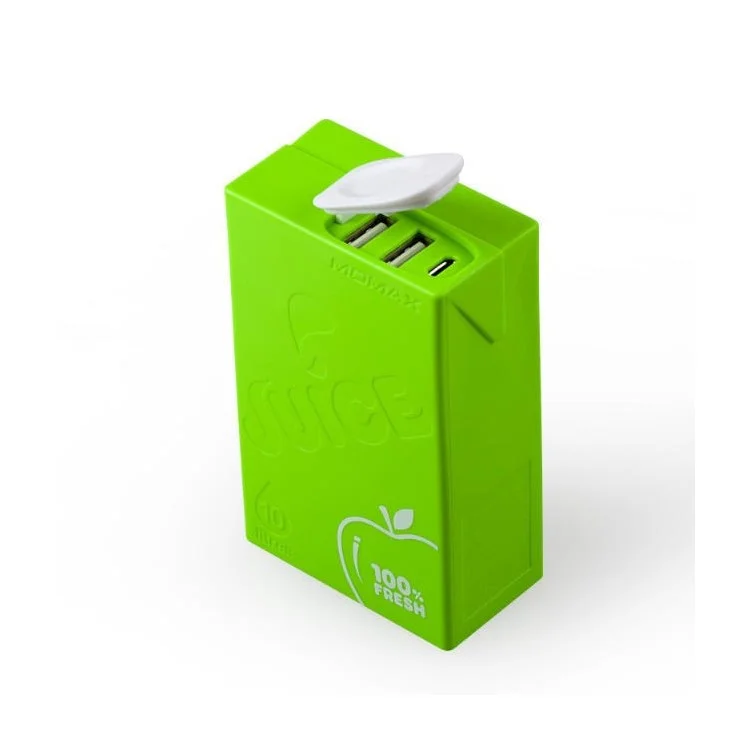 MOMAX iPower Juice+ 10000mAh 2.4A/1A Dual-USB External Power Bank for Smartphones & Tablets - Green