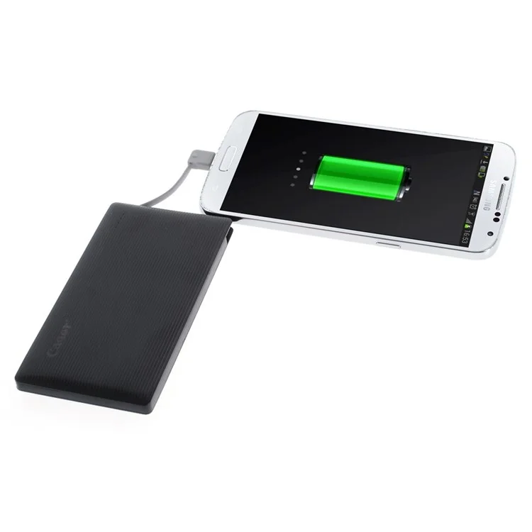 CAGER S6 Ultra Thin 4000mAh 1.5A Power Bank Backup Battery for iPhone Samsung HTC - Black
