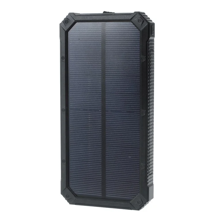30000mAh Dimmable LED Solar Panel Power Bank Battery Charger for iPhone Samsung HTC Pokemon Game - Black