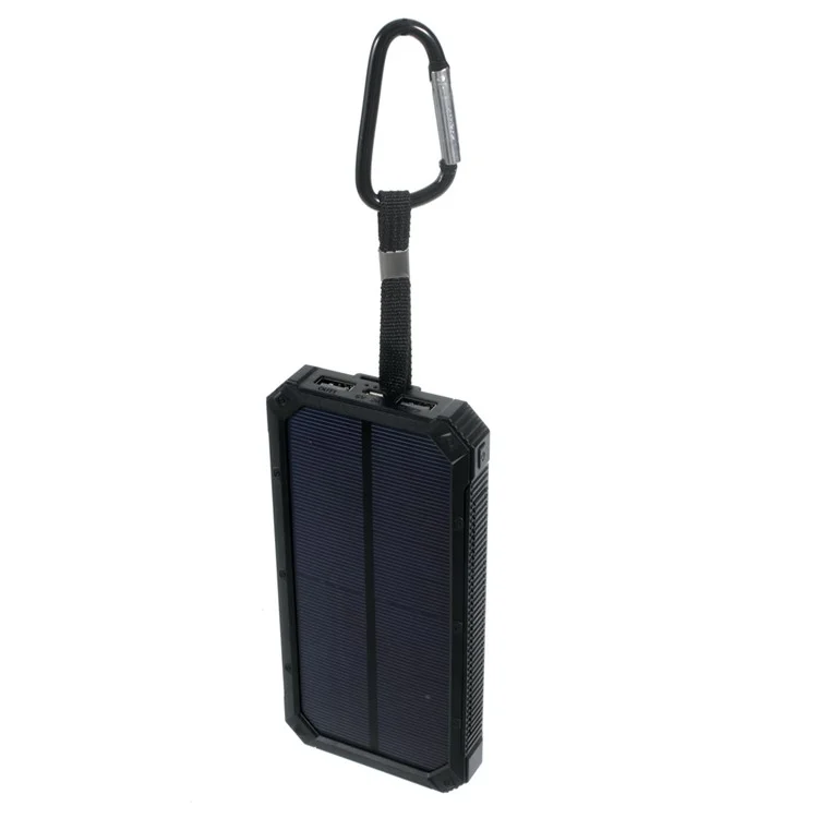 30000mAh Dimmable LED Solar Panel Power Bank Battery Charger for iPhone Samsung HTC Pokemon Game - Black