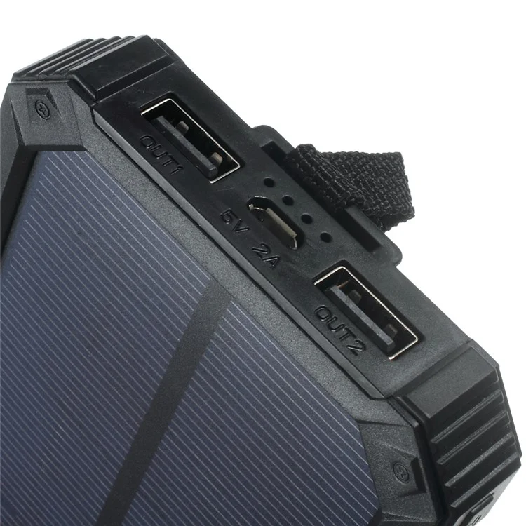 30000mAh Dimmable LED Solar Panel Power Bank Battery Charger for iPhone Samsung HTC Pokemon Game - Black